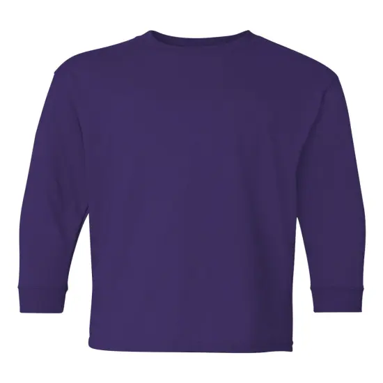 GILDAN&reg; Heavy Cotton Youth Crewneck Long Sleeve T-Shirt Purple {1}
