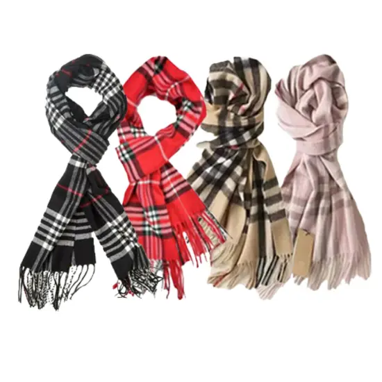 Kitcheniva Plaid Wool Soft Cashmere Winter Scarf Unisex Plaid-brown {3}