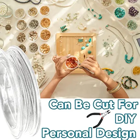 33 ft Silver Snake Chain 1.2mm Jewelry Making Chains for Necklace Bracelet DIY Jewelry Supplies Findings - Silver Plated Round Snake Cable Chain Link Roll w/Lobster Clasps, Cord Ends & Jump Rings {2}