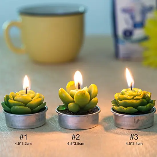 12 Pieces Cactus Tealight Candles,Handmade Delicate Succulent Cactus Candles for Party Wedding Spa Home Decoration Gifts {3}