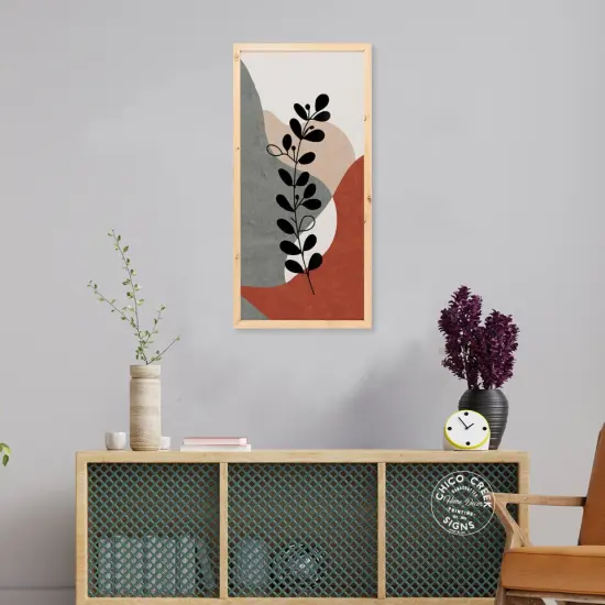 Pastel Leaves Wall Art Wood Sign Framed Home Housewarming Gift {3}