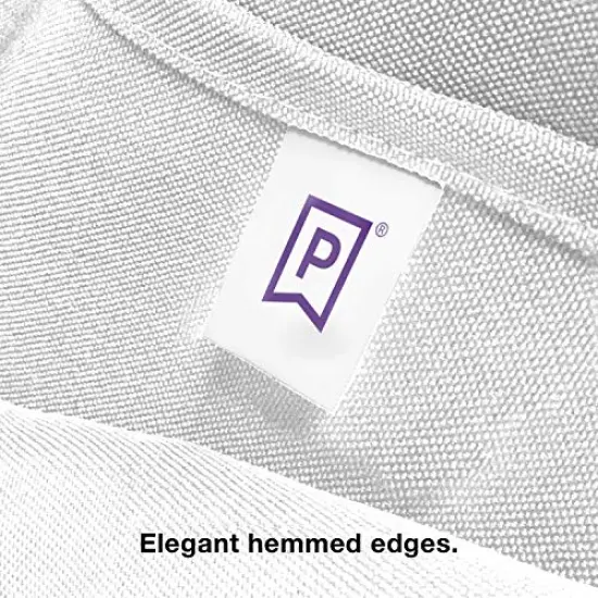 72 x 30 Inch White Fitted Table Cloth for 6 Foot Rectangle Table - Heavy Duty Washable Fabric - for 6 Ft Buffet Table Holiday Party Dinner Wedding & Trade Show {4}