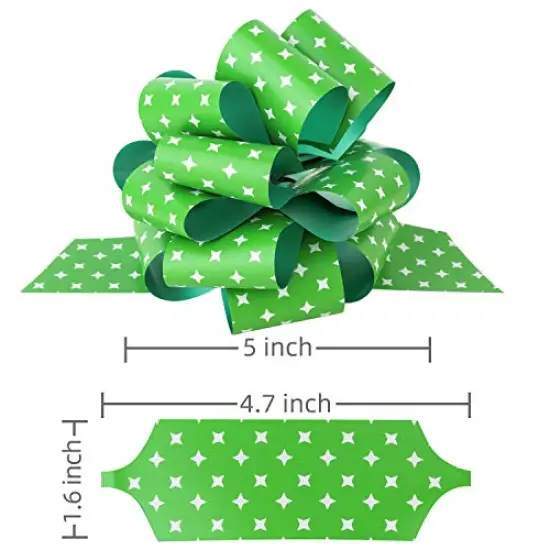 PintreeLand 24PCS Christmas Wrap Pull Bows with Ribbon 5&rdquo; Wide Wrapping Accessory for Xmas Present, Gift, Florist, Bouquet, Basket(24 PCS) {3}