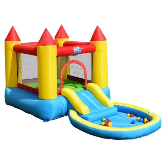 Kids Inflatable Bounce House Castle with Balls Pool and Bag {1}