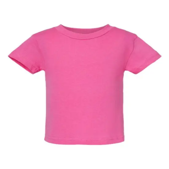 Rabbit Skins&reg; Infant Crew Short Sleeve Cotton Jersey Tee Raspberry {1}