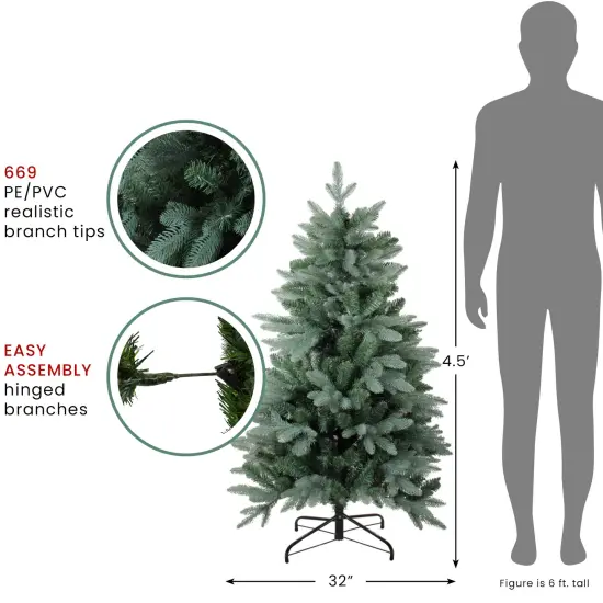 Northlight Real Touch™️ Slim Washington Frasier Fir Artificial Christmas Tree - Unlit - 4.5' Green {5}