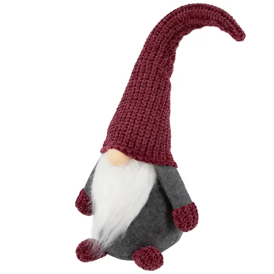 Northlight Standing Gnome with Knitted Hat Christmas Decoration - 18" - Mauve and Gray Purple {4}
