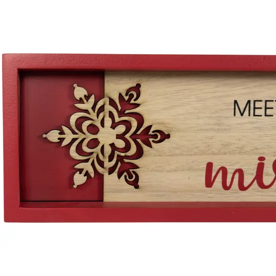 Northlight Framed "Meet Me Under the Mistletoe" Christmas Wall Decoration - 11.75" - Red {7}