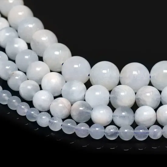 Grade AAA Round Aquamarine Gemstone Beads {4}