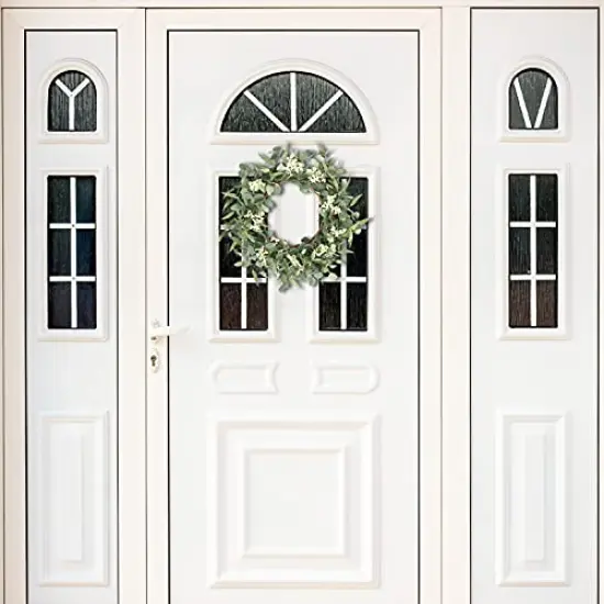 Wreaths for Front Door 20'' Eucalyptus Wreath, Spring Summer Green Wreath, Door Green Wreath for Home Porch Window Wall Farmhouse Home Decor Indoor Outdoor Summer Fall All Seasons {5}