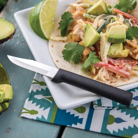 Rada Peeling Paring Knife, Stainless Steel, Hand-Sharpened, 2.5 inch Blade Knives for Easy Control, Durable Resin Handle {7}