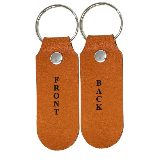 2 Sided Leather Key Chains 10 Pack-Customize it for Promotional Gifts, Fundraising, Events, Wedding - Engrave on Both Sides Tan {1}