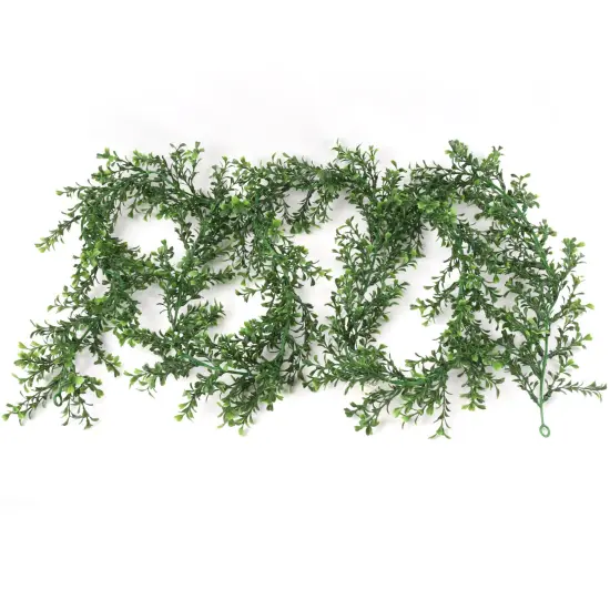 12-Pack: 9ft Boxwood Garland - 384 Realistic Greenery Tips, Decorative Faux Garland, Ideal for Events & Home Decor - Year-Round Use, Floral Home by Artificial Flowers {1}
