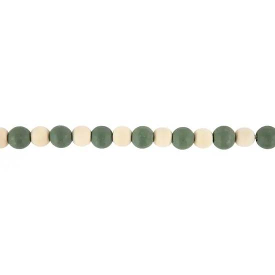 Northlight 6' Green and Cream Wooden Beads Christmas Garland, Unlit {6}