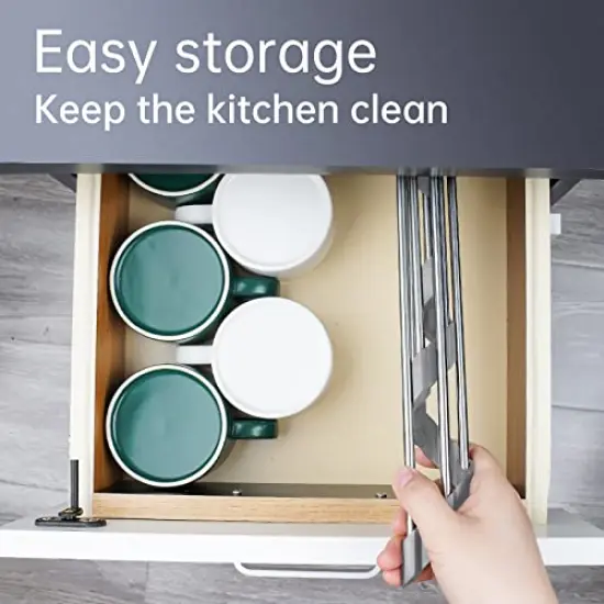 Triangle Roll-Up Dish Drying Rack for Sink Corner Small Foldable Stainless Steel Over The Sink Multipurpose Kitchen Drainer Caddy Organizer Storage Space Saver Shelf Holder (Gray) {5}