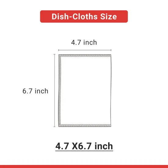 Sanitizing 100% Viscose Dish Cloths, Excellent Hygroscopic and Oil Absorbent, Removing Stains with just Water (6.7&rdquo;X4.7&rdquo;, Gray/Beige) 2 sets {6}