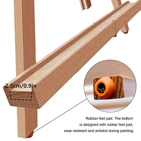 Painting Easel, Folding Wooden Tabletop Easel Stand Holds Highest to 21" Canvas, Portable Desktop Easel Suitable for Artists, Beginners, Students {5}