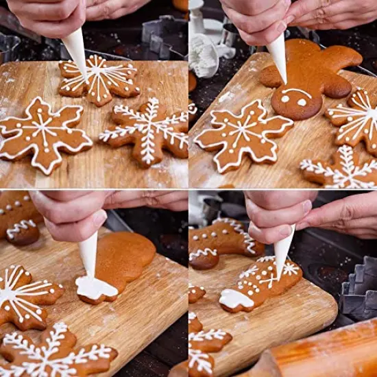 8 Pcs Christmas Cookie Cutters, Winter Holiday Cookie Cutter Set, Stainless Steel Metal Cutter with Gingerbread Men,Christmas Tree,Snowflake, Candy Cane, Angel, Santa Face,Stocking,Mitten {3}