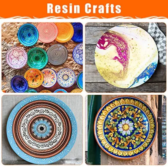 5 Pieces Round Wood Discs for Crafts, Audab14 Inch Wood Circles Unfinished Wood Rounds Plaque for Door Hanger, Door Design, Wood Burning {3}