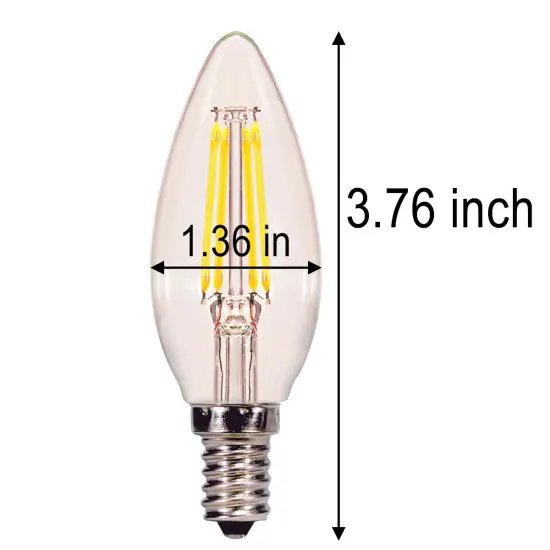 3Pack - 4.5w B11 LED E12 Candelabra base 2700K Soft White Light Bulb {3}