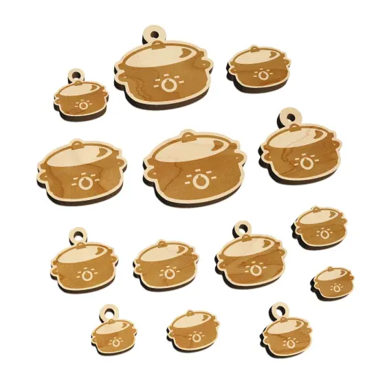 Crock Pot Slow Cooker Mini Wood Shape Charms Jewelry DIY Craft {7}