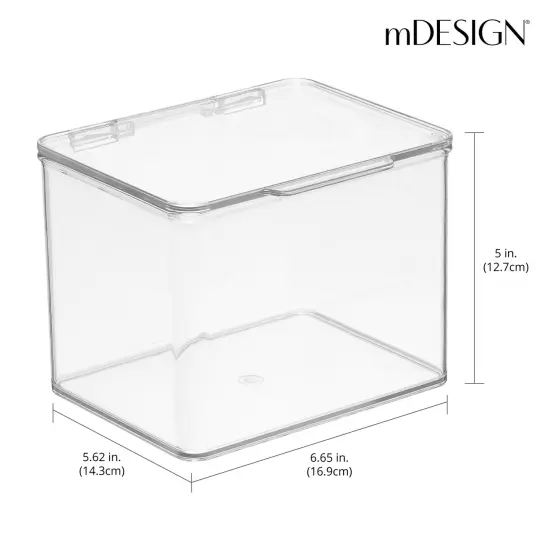 mDesign Plastic Home Office Storage Organizer Box with Hinged Lid {3}