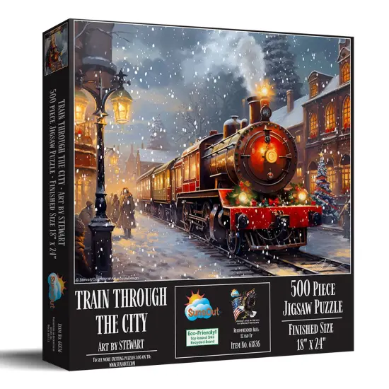 Sunsout Train Through the City 500 pc Jigsaw Puzzle 61836 {3}