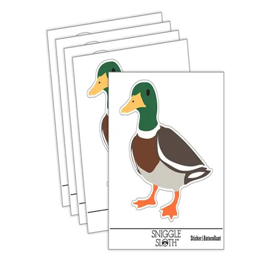 Standing Mallard Duck Waterproof Vinyl Phone Tablet Laptop Water Bottle Sticker Set - 5 Pack {1}