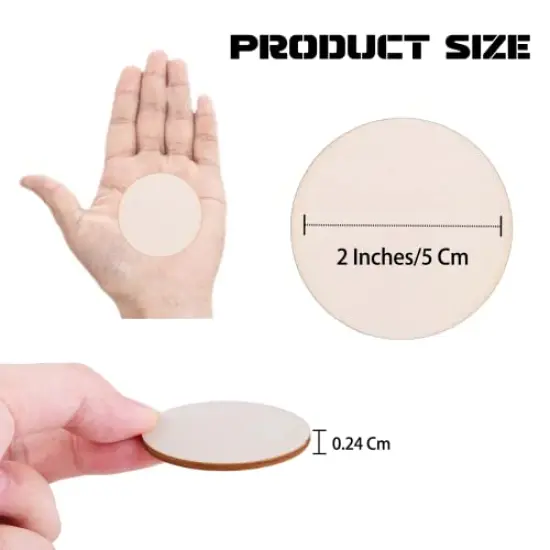 Hion 100 Pcs Unfinished Wood Slices - 2 Inch Natural Round Wood Circles for Crafts Wood Blanks Round Cutouts Ornaments Slices - for DIY Art Crafts Christmas Decorations {6}