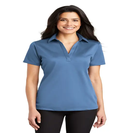 Port Authority&reg; Women's Silk Touch Performance Collared Short Sleeve Polo Carolina blue {1}