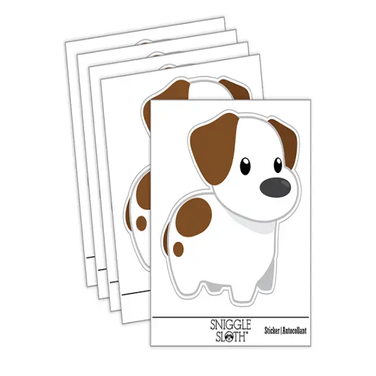 Stubby Jack Russell Terrier Dog Puppy Waterproof Vinyl Phone Tablet Laptop Water Bottle Sticker Set - 5 Pack {2}