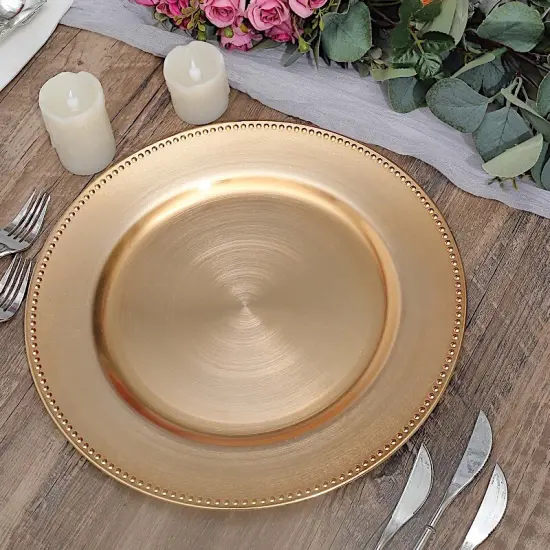 6 pcs of 13inch Charger Plates for Table Decor Gold {3}