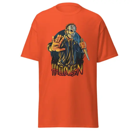 Halloween jason with dager classic fashion t-shirt {1}