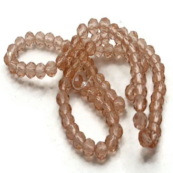 82 6mm Pink Glass Faceted Round Beads {6}