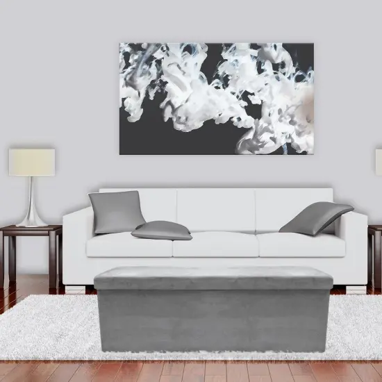 Sorbus Storage Bench Chest Collapsible Folding Bench Gray {3}