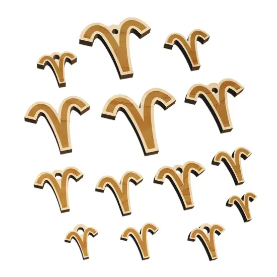 Aries Horoscope Astrological Zodiac Sign Mini Wood Shape Charms Jewelry DIY Craft {7}