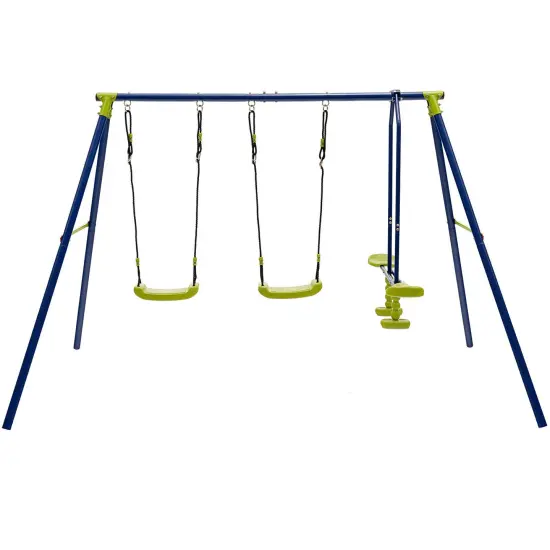 440 Pounds Kids Swing Set with Two Swings and One Glider {1}
