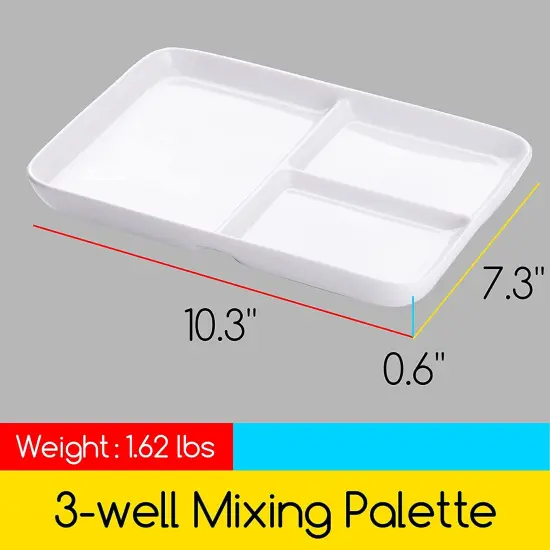 MEEDEN Ceramic Artist Paint Palette, Rectangle Porcelain Watercolor Palette, 10'' &times; 7'' Ceramic Mixing Tray for Gouache, Watercolor, Acrylic Painting {2}