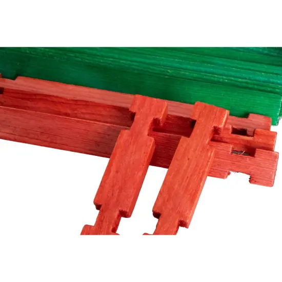 Lehman's Toy Log Farm Playset, Classic American Made Building Set, 73 Interlocking Wooden Pieces in Handy Storage Bag {3}