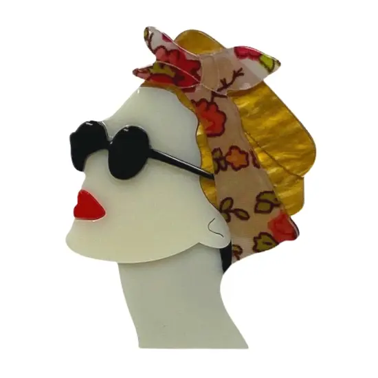 Wrapables Acrylic Fashion Brooch Pin for Sweaters, Coats, Scarves, and Bags, Retro {1}