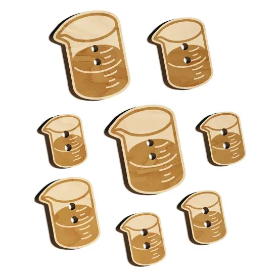 Glass Beaker Chemistry Science Wood Buttons for Sewing Knitting Crochet DIY Craft {7}