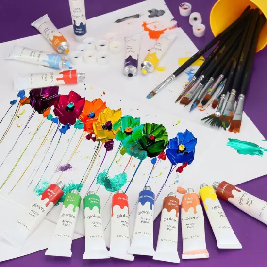 Full Acrylic Paint Set 24 Rich Pigments Colors. {3}