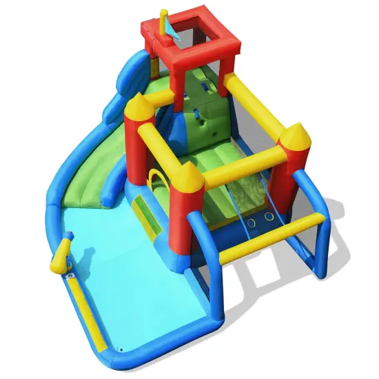 Inflatable Bounce House Splash Pool with Water Climb Slide {3}