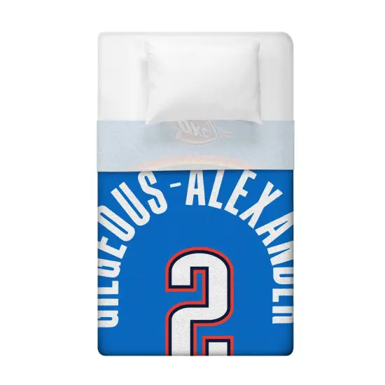 Sleep Squad Oklahoma City Thunder Shai Gilgeous-Alexander 60&rdquo; x 80&rdquo; Plush Jersey Basketball Blanket {4}