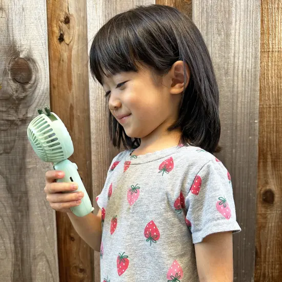 Wrapables Mini Portable Handheld and Desktop Rechargeable USB Fan, Green Deer {3}