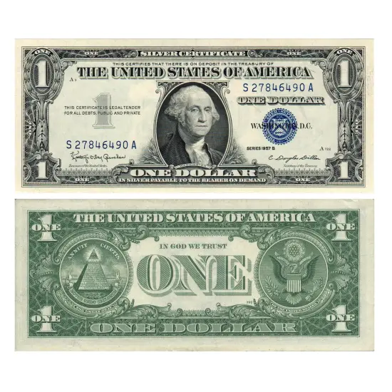 Scarce Currency - 1957 $1 Silver Certificate and $2 Red Seal Note {3}