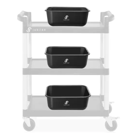 Jubilee 4-Pk Plastic Storage Bin, Bus Utility Tub - Heavy Duty Commercial Dishwashing Box for Restaurant Kitchen Organization and Storage {4}