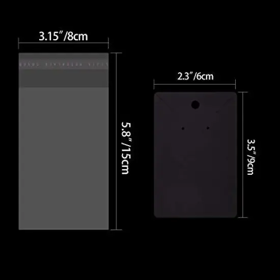 120 Pieces Earring Display Card, Necklace Display Cards with 120 Pieces Self-Seal Bags,Earring Card Holder Blank Kraft Paper Tags for DIY Ear Studs and Earrings,3.5 x 2 Inches {6}