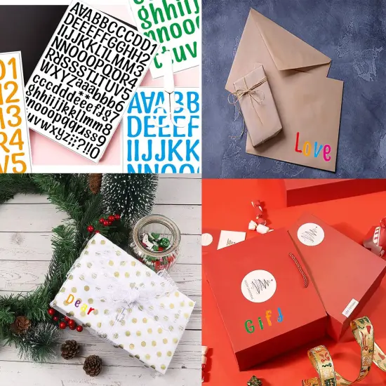 1512 PCS Alphabet Stickers 12 Sheets Alphabet Stickers Vinyl Self-Adhesive Number Alphabet Vinyl Stickers, Mailbox Numbers Labels DIY Crafts Art Making, Decals for Sign,Notebook, Classroom Decor, Door {5}