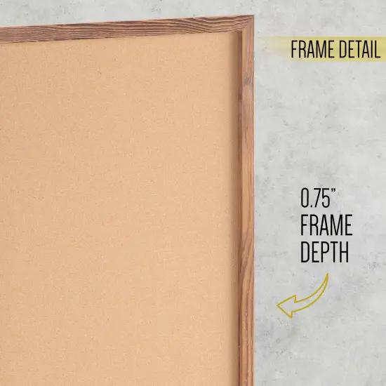 HBCY Creations Wall Mount Cork Board - Wooden Push Pins - Solid Pine Wood Frame - For Kitchen, Classrooms, Restaurant Menus and More! {8}